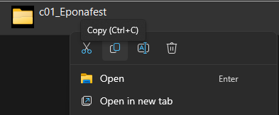 Copy the folder c01_Eponafest