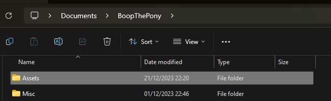 Open the Assets folder